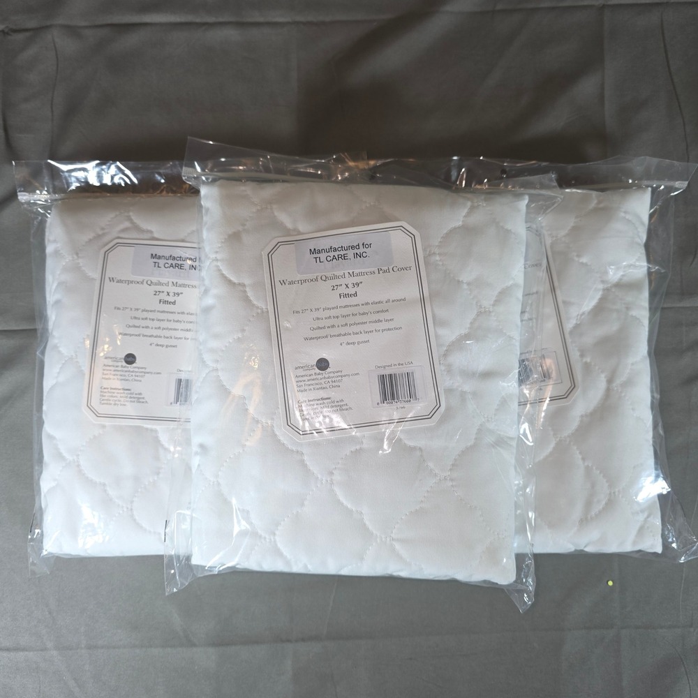3pk American Baby Company Waterproof Quilted Playard Mattress Pad Cover 27x39